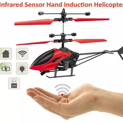 Infrared Induction Helicopter Hand Induction Control Usb Charger Flying Infrared Sensor Aircraft Flashing Light Helicopter Without Remote (Assorted)